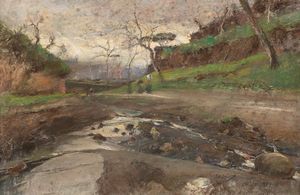 Giuseppe Casciaro : Sulla Pigna al Vomero  - Asta Petits-Matres / Arte Figurativa tra XIX e XX Secolo - Parte 1 - Associazione Nazionale - Case d'Asta italiane