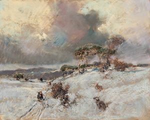 Giuseppe Casciaro - Paesaggio d'inverno