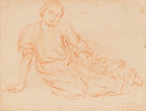 Vincenzo Gemito - Donna con canestra di frutta