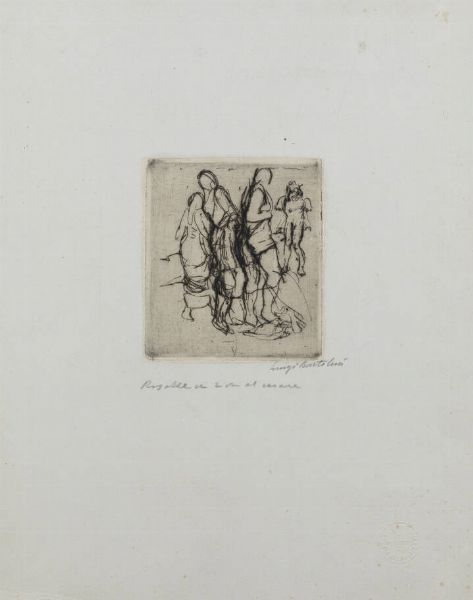 LUIGI BARTOLINI Cupra Montana (AN) 1892 - 1963 Roma : Ragazze in riva al mare  - Asta Collezione Vallora - Dipinti - Associazione Nazionale - Case d'Asta italiane