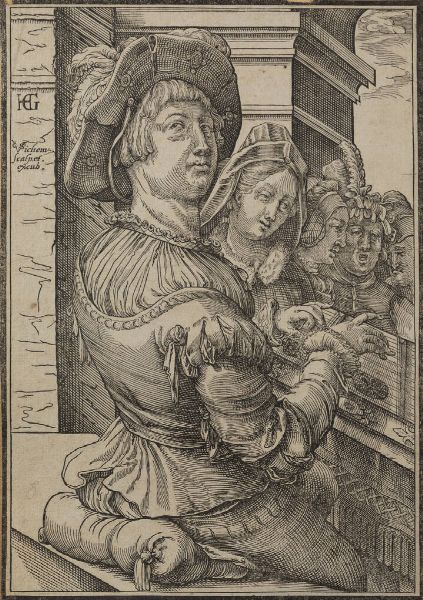 CHRISTOPHE VAN SICHEM Delft (Paesi Bassi) 1580-1638 : Un giovane che suona il timpano  - Asta Collezione Vallora - Dipinti - Associazione Nazionale - Case d'Asta italiane