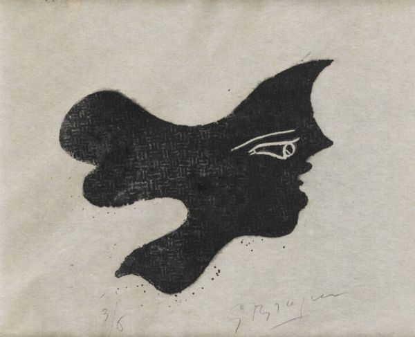 GEORGES BRAQUE Argenteuil (Francia) 1882 - 1963 Parigi : Tte I 1950  - Asta Collezione Vallora - Dipinti - Associazione Nazionale - Case d'Asta italiane