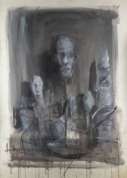 ALESSANDRO PAPETTI Milano 1958 : Senza titolo 1991  - Asta Collezione Vallora - Dipinti - Associazione Nazionale - Case d'Asta italiane