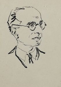 LEONCILLO (LEONCILLO LEONARDI) Spoleto (PG) 1915 - 1968 Roma - Ritratto di Giulio Carlo Argan per la rivista Mercurio