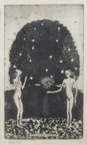 FELICE CASORATI Novara 1883 - 1963 Torino - Due nudi