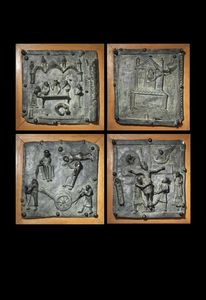 SCULTORE ANONIMO - Lotto di quattro formelle raffiguranti Scene Bibliche  XX secolo