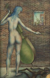 ERNST FUCHS Vienna (Austria) 1930-2015 - Violoncellista 1950-1951