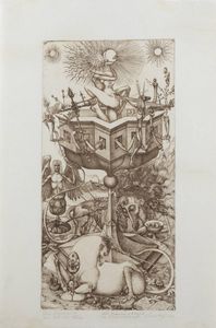 ERNST FUCHS Vienna (Austria) 1930-2015 - Die Zeugung des Einhorns  Il concepimento dell'unicorno (1951)