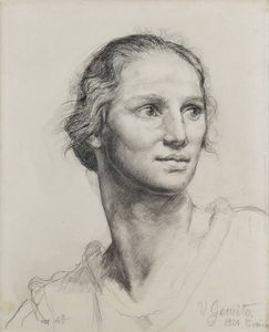 VINCENZO GEMITO Napoli 1852 - 1929 - Volto femminile  Torino  1924  ore 4 1/2