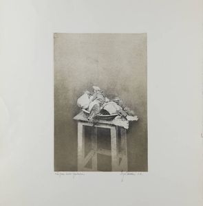 SERGIO SARONI Torino 1934 - 1991 - Le pere sullo sgabello