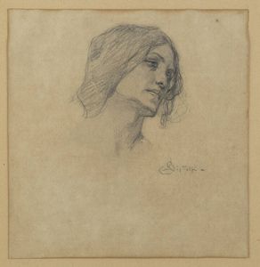LEONARDO BISTOLFI Casale Monferrato (AL) 1859 -1933 La Loggia (TO) - Volto di donna