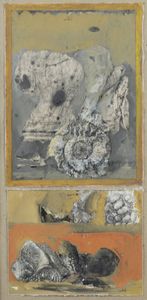 GIANCARLO VITALI Bellano (LC) 1928-2018 - Ammonite-lotto composto da un monotipo e da una carta