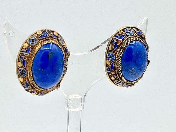 Orecchini in argento dorato e lapis  - Asta Gioielli e Argenti Moderni e Contemporanei - Associazione Nazionale - Case d'Asta italiane