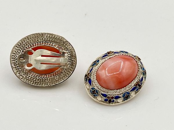 Orecchini in argento con corallo  - Asta Gioielli e Argenti Moderni e Contemporanei - Associazione Nazionale - Case d'Asta italiane