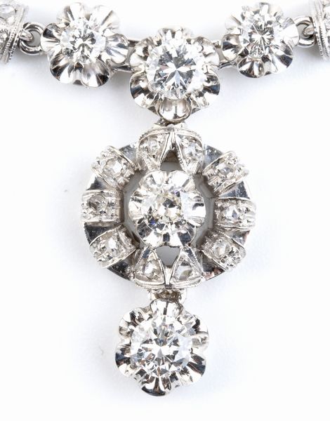 Collier in oro con diamanti - Anni '50  - Asta Gioielli e Argenti Moderni e Contemporanei - Associazione Nazionale - Case d'Asta italiane