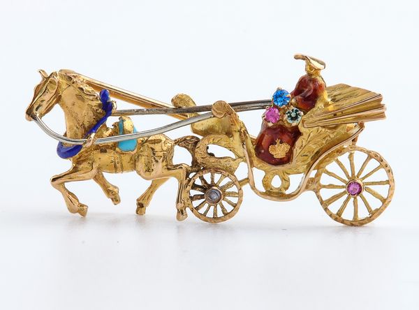 Una spilla ed un anello in oro con smalti policromi  - Asta Gioielli e Argenti Moderni e Contemporanei - Associazione Nazionale - Case d'Asta italiane