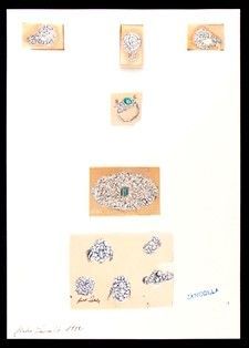 Progetto per anelli e spilla - anni '30, GIULIO ZANCOLLA  - Asta Gioielli e Argenti Moderni e Contemporanei - Associazione Nazionale - Case d'Asta italiane