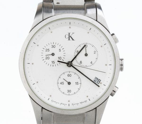 CALVIN KLEIN: orologio polso cronografo in acciaio  - Asta Gioielli e Argenti Moderni e Contemporanei - Associazione Nazionale - Case d'Asta italiane