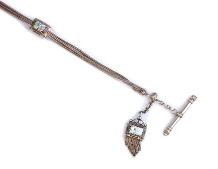 Catena da orologio francese in argento e smati - XIX secolo  - Asta Gioielli e Argenti Moderni e Contemporanei - Associazione Nazionale - Case d'Asta italiane