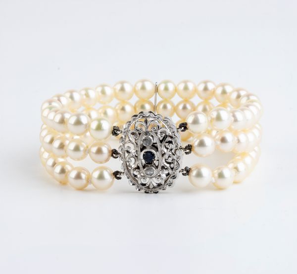 Bracciale di perle con fermezza in oro  - Asta Gioielli e Argenti Moderni e Contemporanei - Associazione Nazionale - Case d'Asta italiane