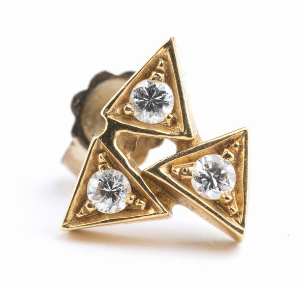 Orecchini in oro con diamanti  - Asta Gioielli e Argenti Moderni e Contemporanei - Associazione Nazionale - Case d'Asta italiane