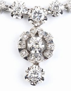 Collier in oro con diamanti - Anni '50  - Asta Gioielli e Argenti Moderni e Contemporanei - Associazione Nazionale - Case d'Asta italiane