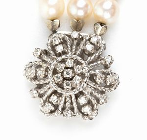 Bracciale di perle in oro e diamanti  - Asta Gioielli e Argenti Moderni e Contemporanei - Associazione Nazionale - Case d'Asta italiane