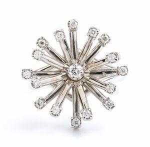 Anello in oro con diamanti  - Asta Gioielli e Argenti Moderni e Contemporanei - Associazione Nazionale - Case d'Asta italiane