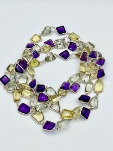 Lungo girocollo con quarzi  - Asta Gioielli e Argenti Moderni e Contemporanei - Associazione Nazionale - Case d'Asta italiane