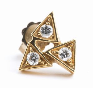 Orecchini in oro con diamanti  - Asta Gioielli e Argenti Moderni e Contemporanei - Associazione Nazionale - Case d'Asta italiane