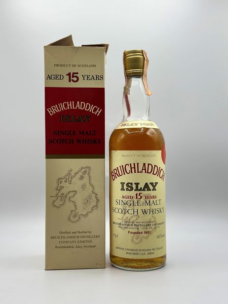 Bruichladdich, Islay Single Malt Scotch Whisky 15 Years Old  - Asta Whisky & Whiskey and other Fine Spirits - Associazione Nazionale - Case d'Asta italiane
