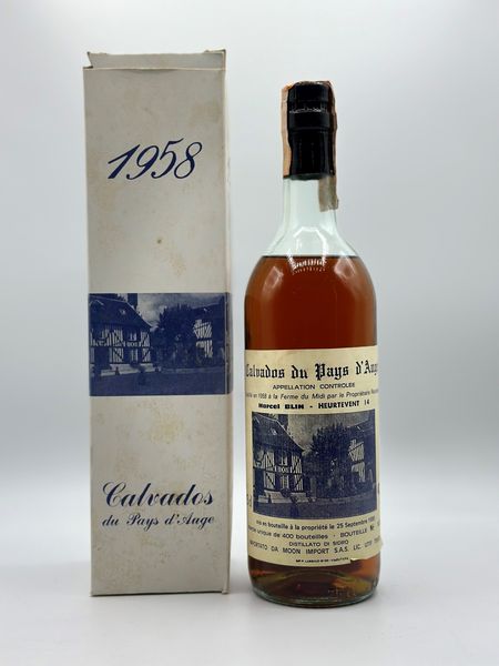 Calvados du Pays d'Auge Marcel Blin 1958  - Asta Whisky & Whiskey and other Fine Spirits - Associazione Nazionale - Case d'Asta italiane
