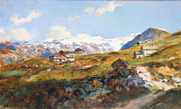 Alberto Falchetti : Paesaggio montano  - Asta Dipinti del XIX e XX secolo - Associazione Nazionale - Case d'Asta italiane