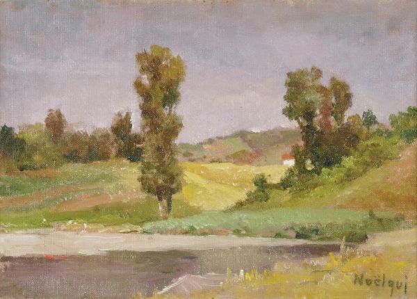 Noel Quintavalle (Noelqui) : Paesaggio fluviale  - Asta Dipinti del XIX e XX secolo - Associazione Nazionale - Case d'Asta italiane