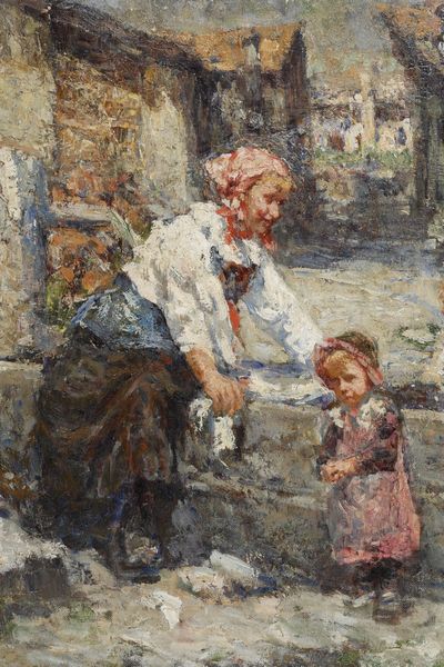 Leonardo Bazzaro : Alla fontana  - Asta Dipinti del XIX e XX secolo - Associazione Nazionale - Case d'Asta italiane