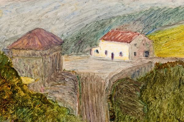 Giuseppe Pellizza da Volpedo : Ricovero N.2 del Penice o La cantoniera al passo del<BR>Penice  - Asta Dipinti del XIX e XX secolo - Associazione Nazionale - Case d'Asta italiane