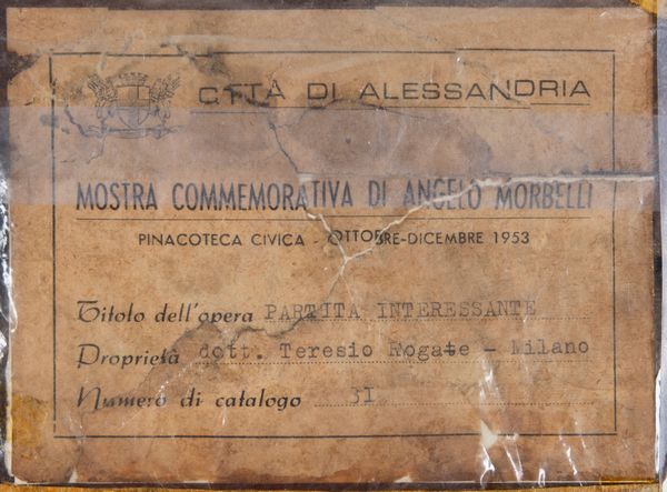 Angelo Morbelli : Partita interessante  - Asta Dipinti del XIX e XX secolo - Associazione Nazionale - Case d'Asta italiane
