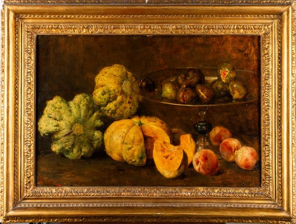 Giacomo Grosso : Nature morte con frutti e ortaggi  - Asta Dipinti del XIX e XX secolo - Associazione Nazionale - Case d'Asta italiane