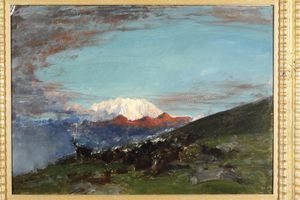 VITTORIO CAVALLERI : Paesaggio montano, 1902  - Asta Dipinti del XIX e XX secolo - Associazione Nazionale - Case d'Asta italiane