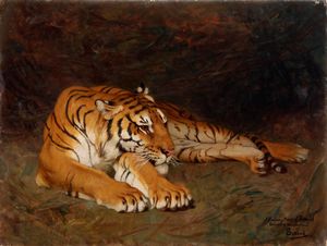 Gustave Surand - Tigre a riposo, 1929