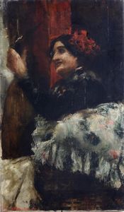 Antonio Mancini : Ritratto di donna  - Asta Dipinti del XIX e XX secolo - Associazione Nazionale - Case d'Asta italiane