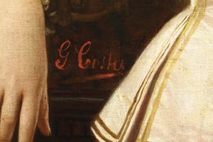 Giovanni Costa : Figura femminile con bimba e mandolino  - Asta Dipinti del XIX e XX secolo - Associazione Nazionale - Case d'Asta italiane