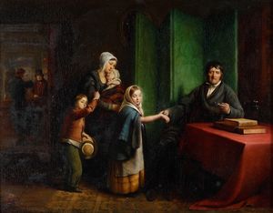 William Gill (XIX-XX secolo) The Sic Family  - Asta Dipinti del XIX e XX secolo - Associazione Nazionale - Case d'Asta italiane