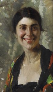 GIUSEPPE PALANTI : Ritratto di donna, 1927  - Asta Dipinti del XIX e XX secolo - Associazione Nazionale - Case d'Asta italiane