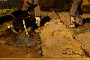 Alessio Issupoff : La preparazione del carro  - Asta Dipinti del XIX e XX secolo - Associazione Nazionale - Case d'Asta italiane