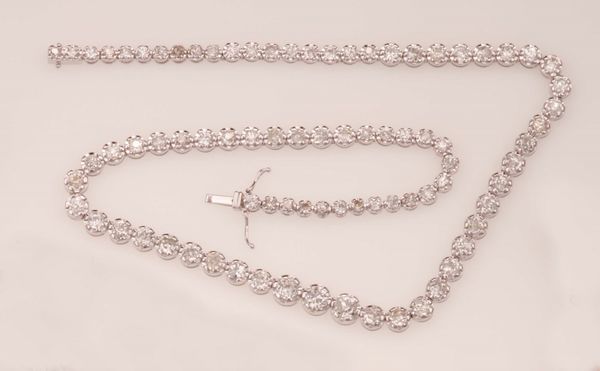 Girocollo con diamanti di vecchio taglio per ct 16,80 circa  - Asta Fine Jewels - Associazione Nazionale - Case d'Asta italiane