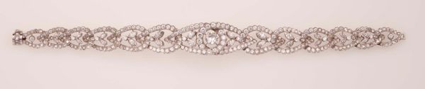 Bracciale con diamanti taglio brillante e navette  - Asta Fine Jewels - Associazione Nazionale - Case d'Asta italiane