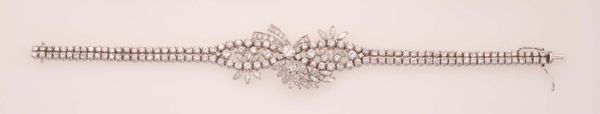 Bracciale con diamanti taglio brillante e navette  - Asta Fine Jewels - Associazione Nazionale - Case d'Asta italiane