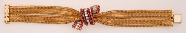 Bracciale con rubini e diamanti  - Asta Fine Jewels - Associazione Nazionale - Case d'Asta italiane