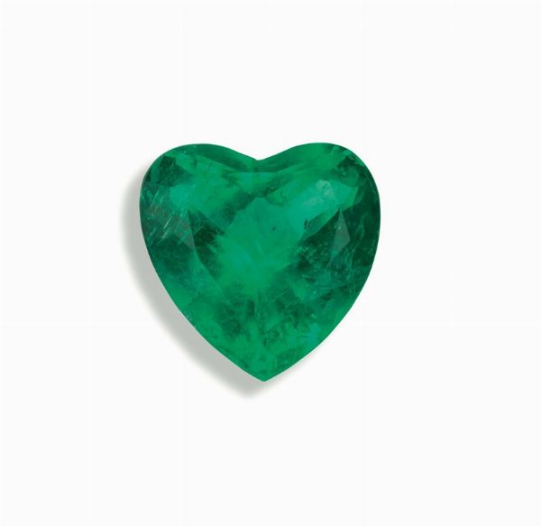 Smeraldo Colombia taglio cuore di ct 6,42  - Asta Fine Jewels - Associazione Nazionale - Case d'Asta italiane